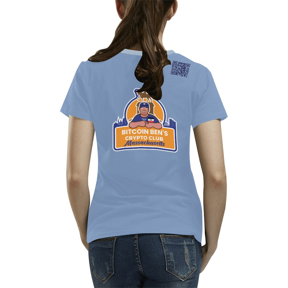 Want to Learn About Bitcoin Massachusetts  T-Shirt for Women (USA Size) (Model T40)