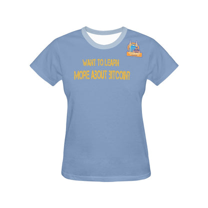 Want to Learn About Bitcoin Nashville T-Shirt for Women (USA Size) (Model T40) - Miniaday Designs, LLC.