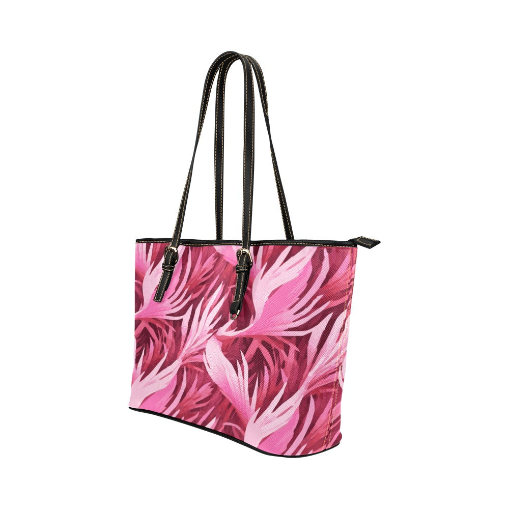 2000 swirl palm Leather Tote Bag/Small (Model 1651)