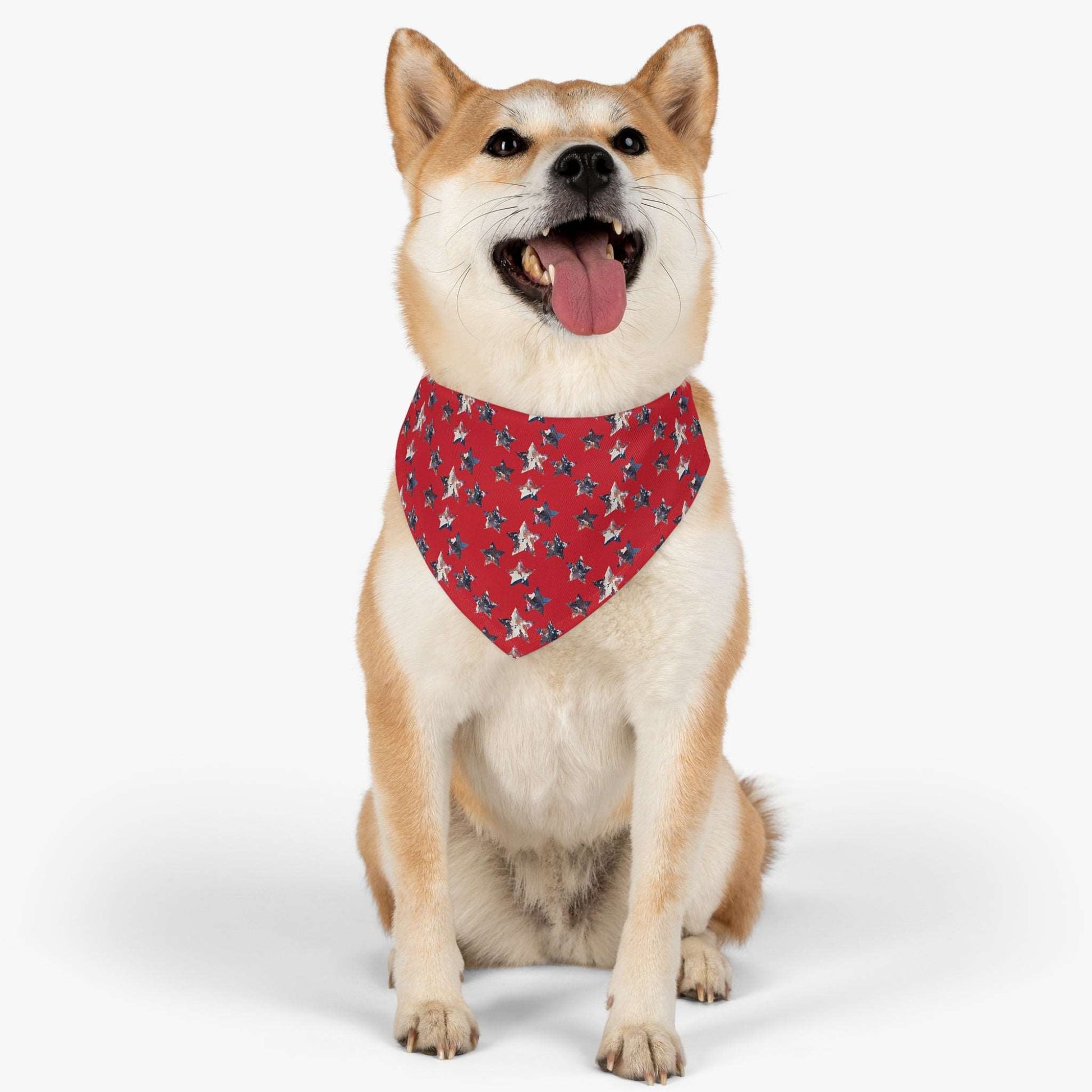 Americana Impressions Collection by Miniaday Designs, LLC. Red Pet Bandana Collar