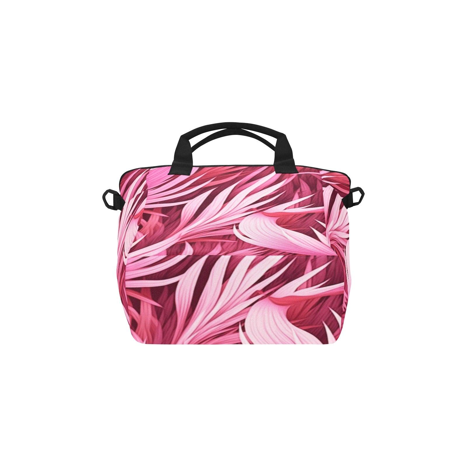 Swirling Pink Hibiscus Canvas Handbag Smaller Tote Bag with Shoulder Strap (Model 1724) - Miniaday Designs, LLC.