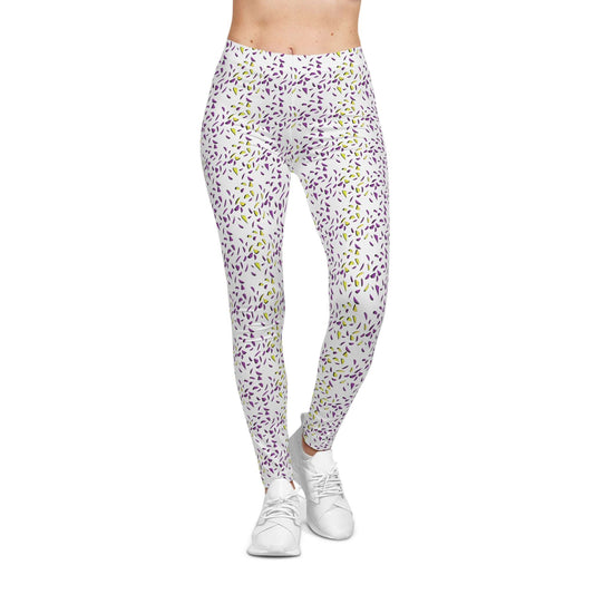 Geometric Floral Montage Collection by Miniaday Designs, LLC. Women's Casual Leggings