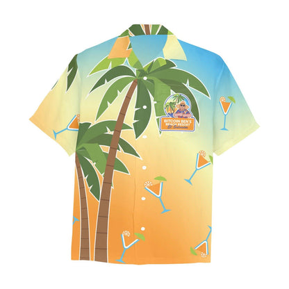 BBCC El Salvador Patterned Large Back Logo awaiian Shirt Sunrise Hawaiian Shirt with Chest Pocket Sunrise Design (T58) - Miniaday Designs, LLC.