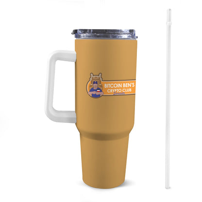 Bitcoin Ben Crypto Club Sarasota 40 Oz Tumbler with Handle