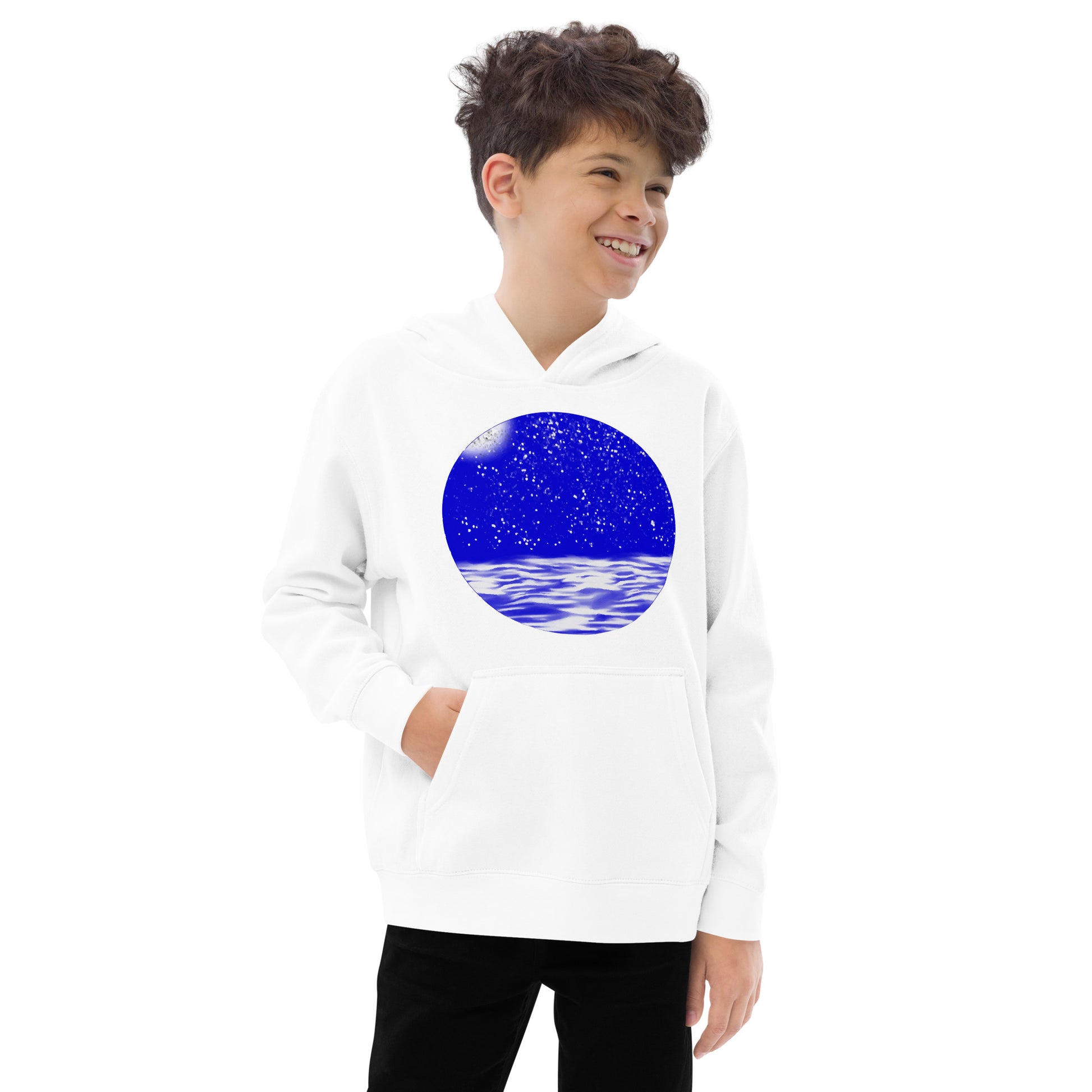 Miniaday Designs Kids fleece hoodie by Ryan White or Black Unisex - Miniaday Designs, LLC.