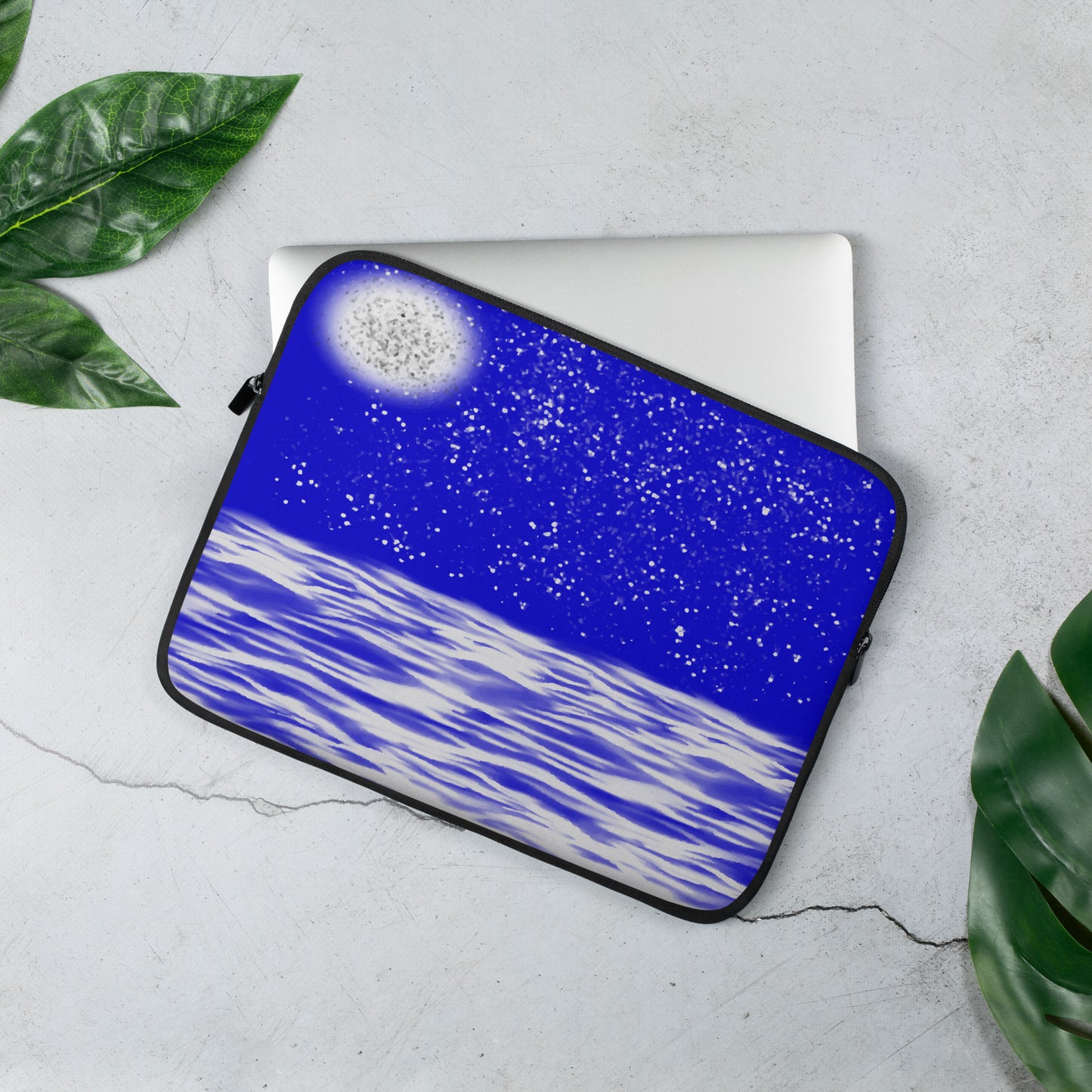 Miniaday Designs Laptop Sleeve Ryan's Lunar Seascape Night Collection by Ryan - Miniaday Designs, LLC.