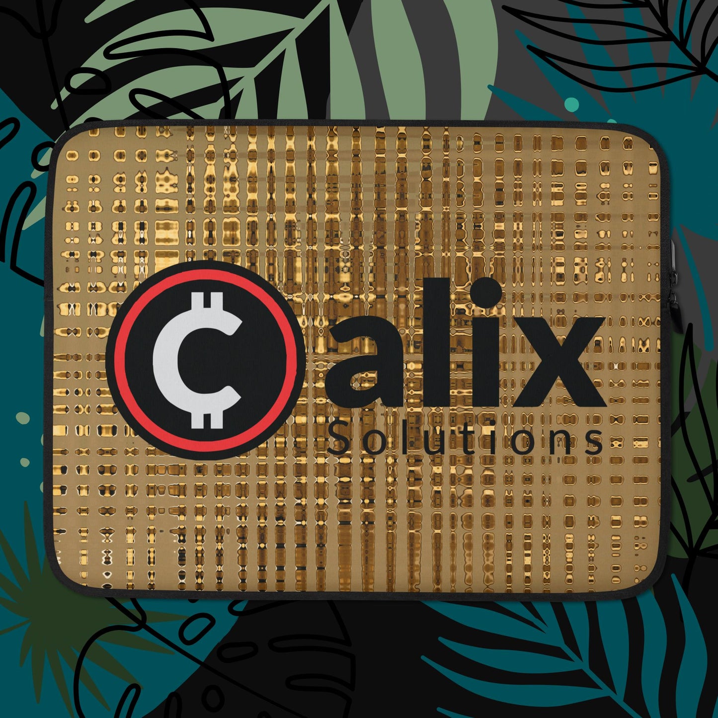 Miniaday Designs Kids' Calix Solutions Laptop Sleeve Gold