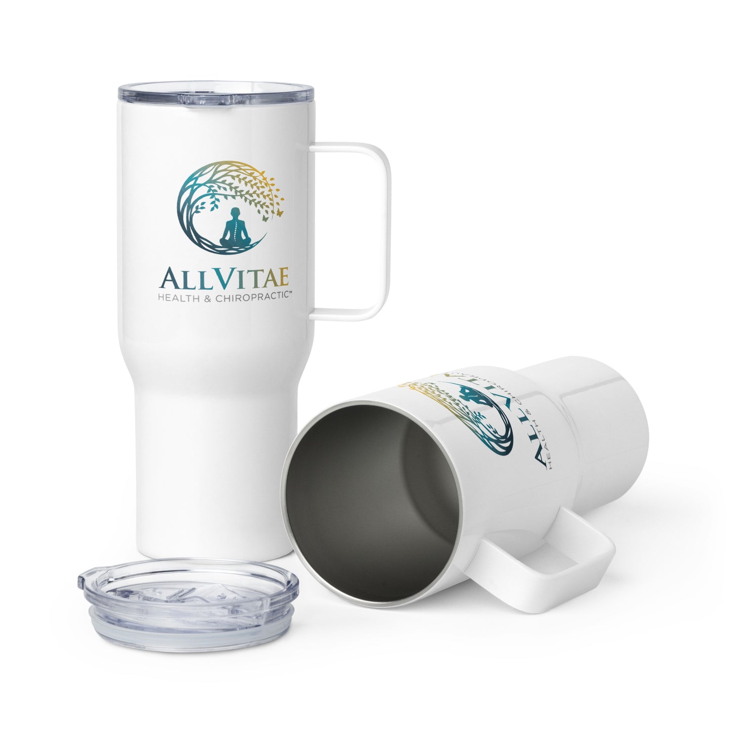 Travel mug with a handle - Miniaday Designs, LLC.