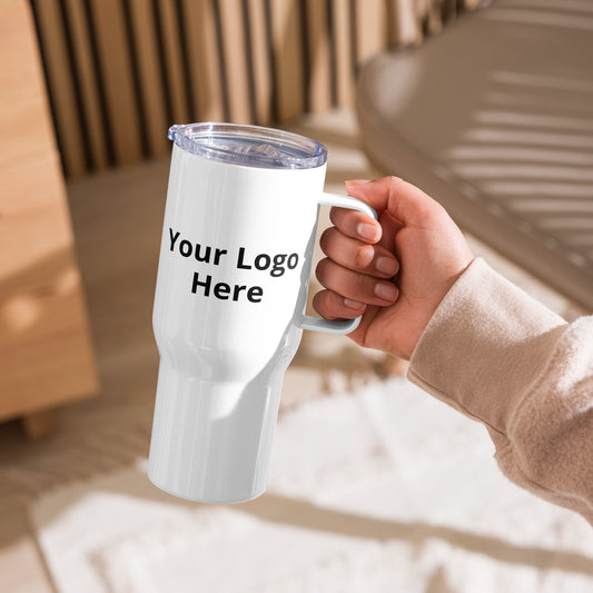 Travel mug with a handle