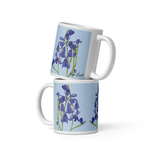 Watercolor Bluebonnets White Mug Signed FREE SHIPPING for BULK ORDERS