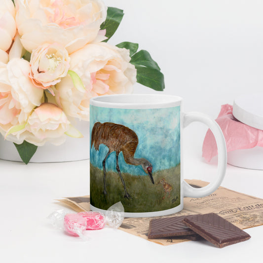 Mama Sand Crane White Mug Signed FREE SHIPPING for BULK ORDERS