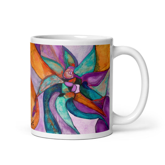 Pinwheel White Mug Signed FREE SHIPPING for BULK ORDERS