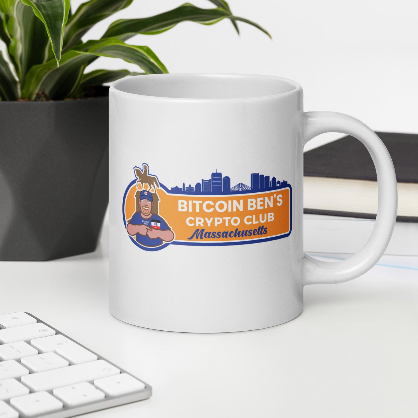 Bitcoin Ben Mass Club White Glossy Mug FREE SHIPPNG for BULK ORDER