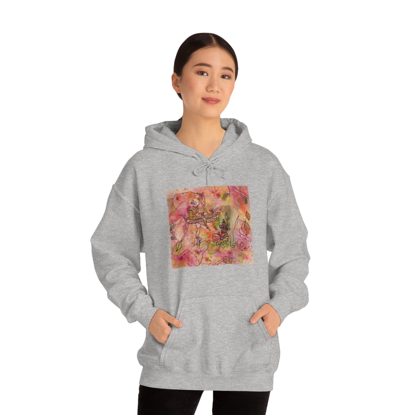 The Iridescent Dragonfly Dreams Collection by Miniaday Designs, LLC. Unisex Heavy Blend™ Hooded Sweatshirt - Miniaday Designs, LLC.