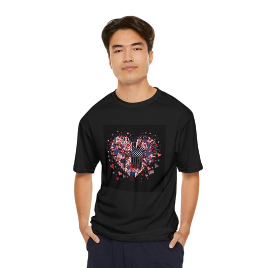 Patriotic Hearts of Valor Collection by Miniaday Designs, LLC. Men's Performance T-Shirt - Miniaday Designs, LLC.