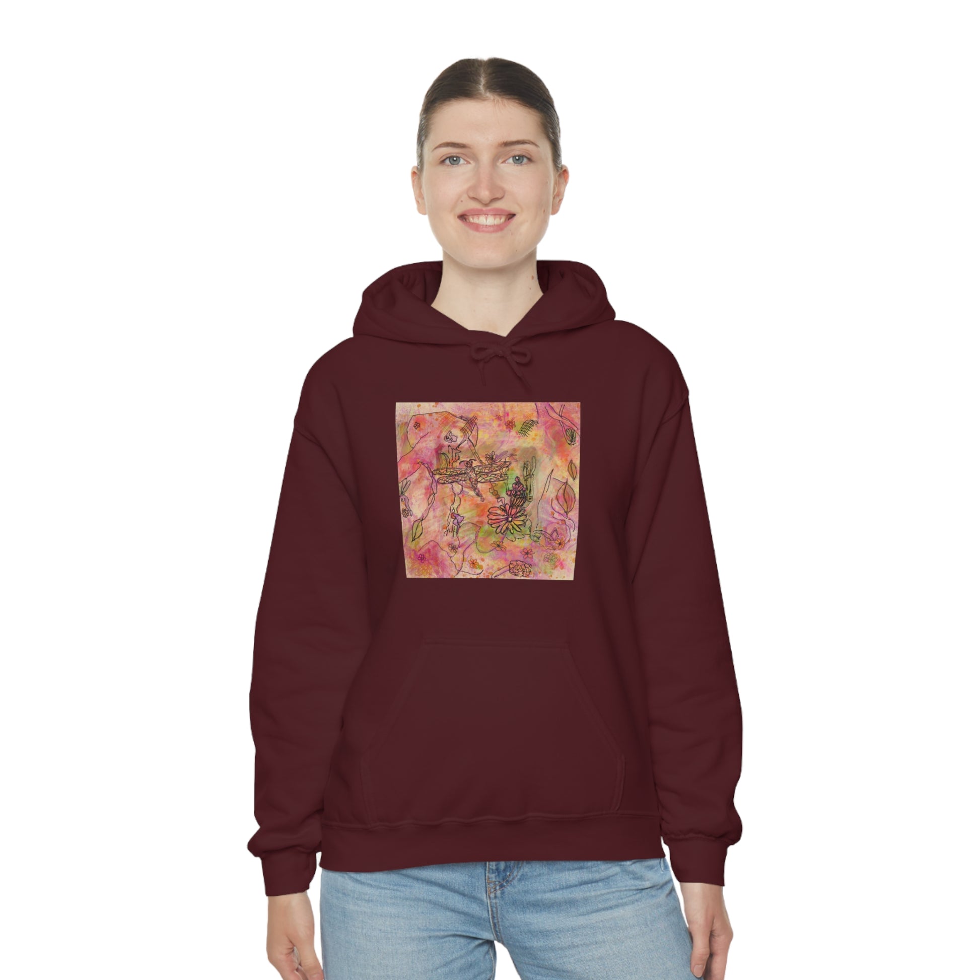 The Iridescent Dragonfly Dreams Collection by Miniaday Designs, LLC. Unisex Heavy Blend™ Hooded Sweatshirt - Miniaday Designs, LLC.