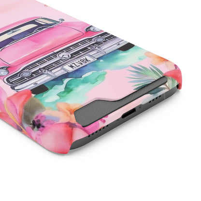 Pink Paradise Roadtrip Collection by Miniaday Designs, LLC. Phone Case With Card Holder - Miniaday Designs, LLC.