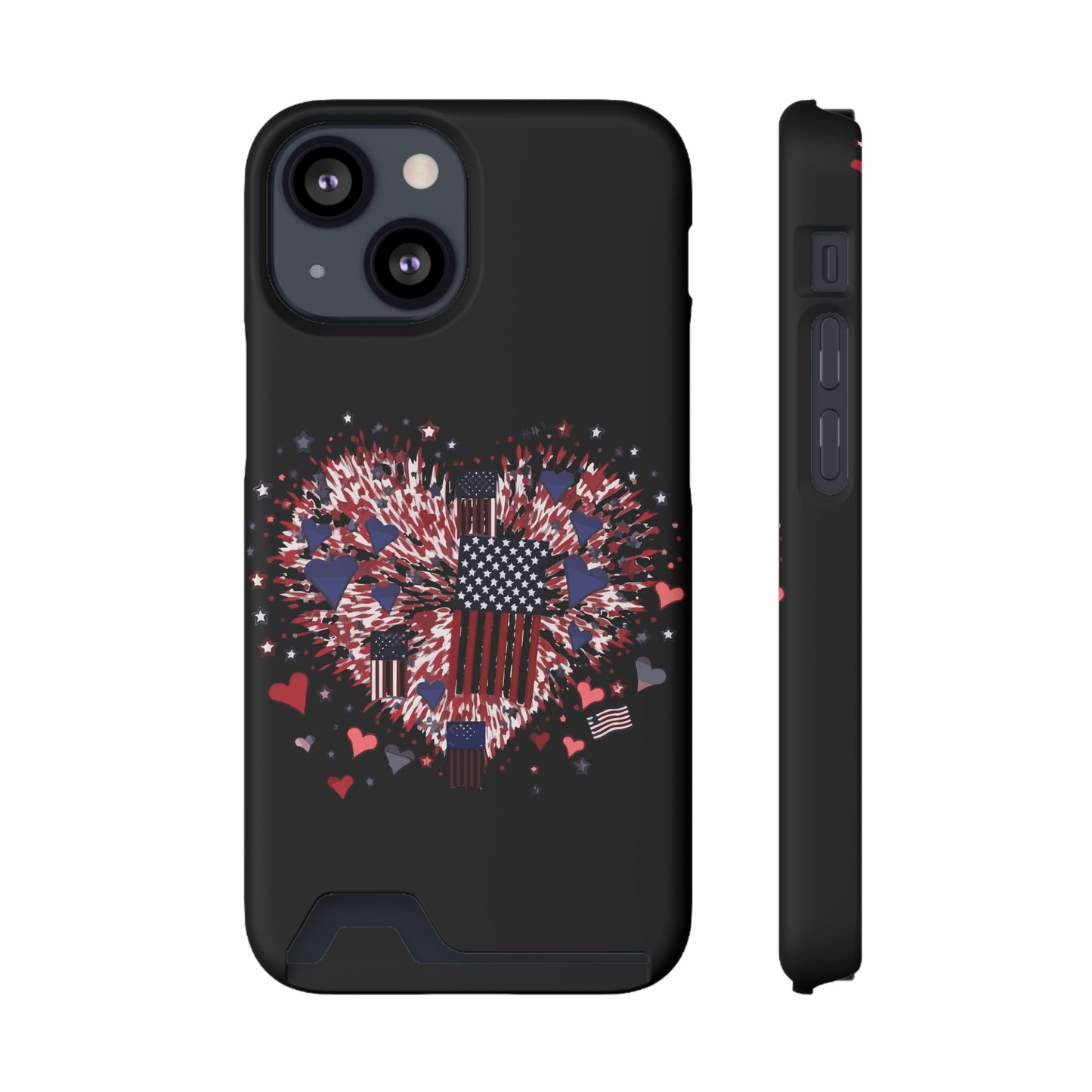 Patriotic Hearts of Valor Collection by Miniaday Designs, LLC.  Phone Case With Card Holder