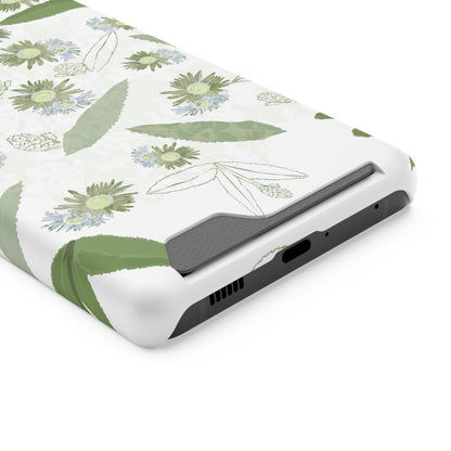 Serene Botanical Harmony Collection by Miniaday Designs, LLC.  Phone Case With Card Holder