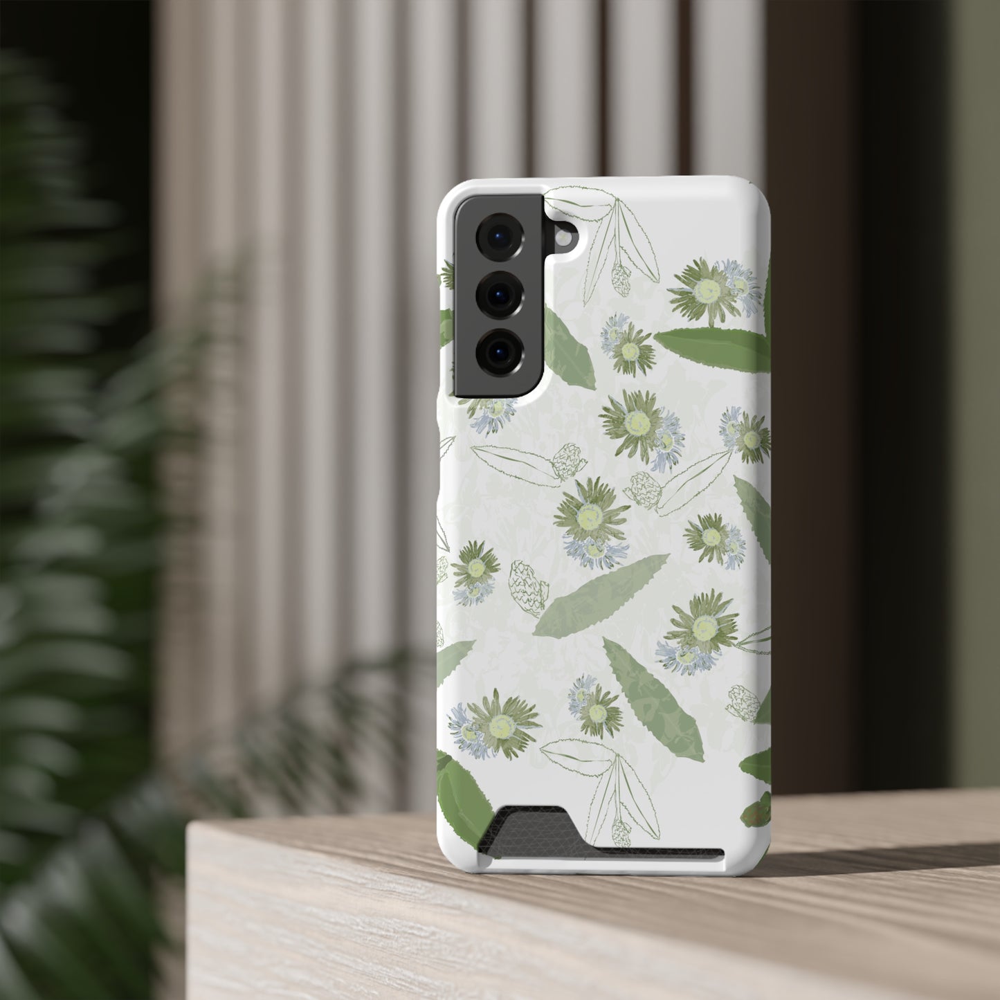 Serene Botanical Harmony Collection by Miniaday Designs, LLC.  Phone Case With Card Holder