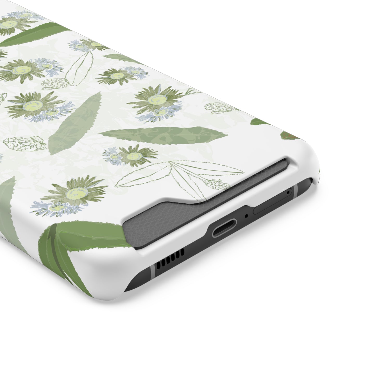 Serene Botanical Harmony Collection by Miniaday Designs, LLC. Phone Case With Card Holder - Miniaday Designs, LLC.