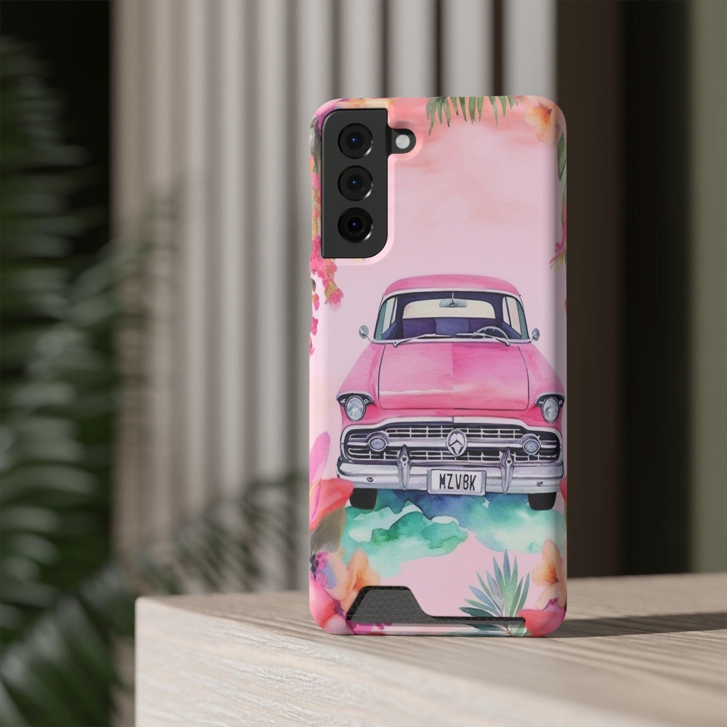 Pink Paradise Roadtrip Collection by Miniaday Designs, LLC. Phone Case With Card Holder - Miniaday Designs, LLC.