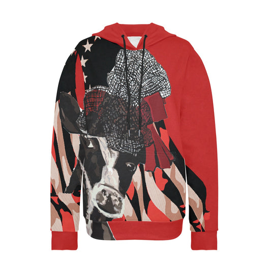 Miniaday Designs Patriotic Cows Hoodies for Women Multiple Colors - Miniaday Designs, LLC.