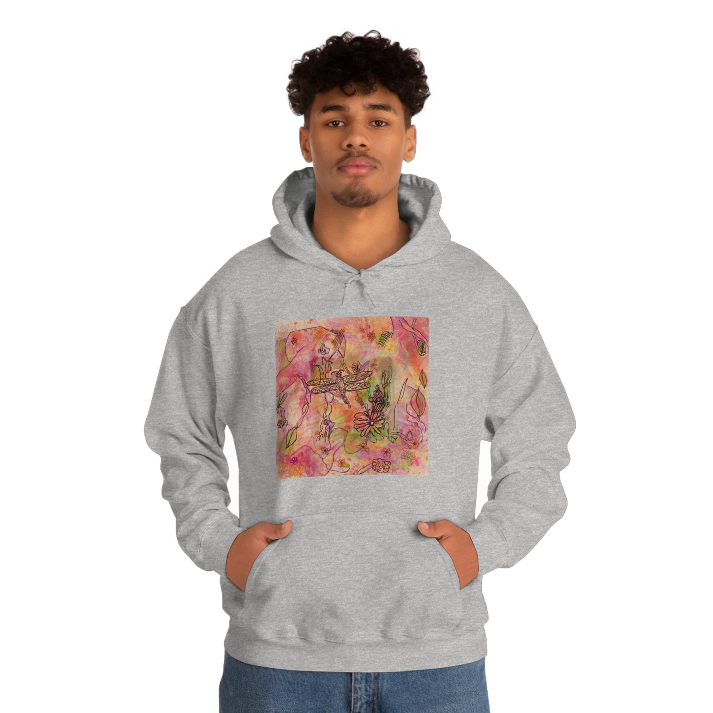 The Iridescent Dragonfly Dreams Collection by Miniaday Designs, LLC. Unisex Heavy Blend™ Hooded Sweatshirt - Miniaday Designs, LLC.