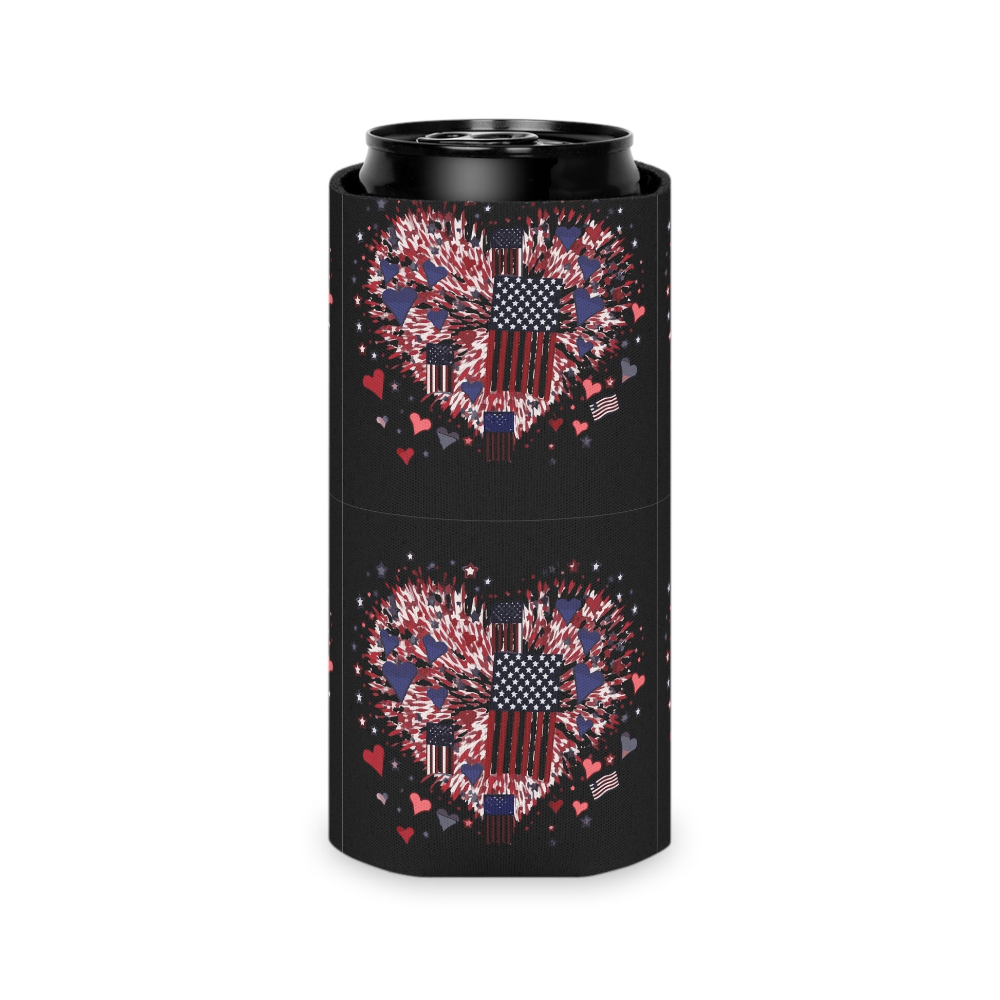 Patriotic Hearts of Valor Collection by Miniaday Designs, LLC. Can Cooler - Miniaday Designs, LLC.