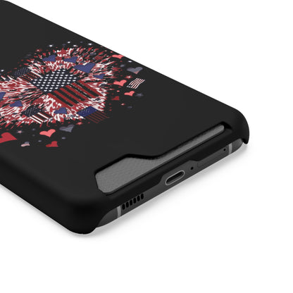 Patriotic Hearts of Valor Collection by Miniaday Designs, LLC. Phone Case With Card Holder - Miniaday Designs, LLC.