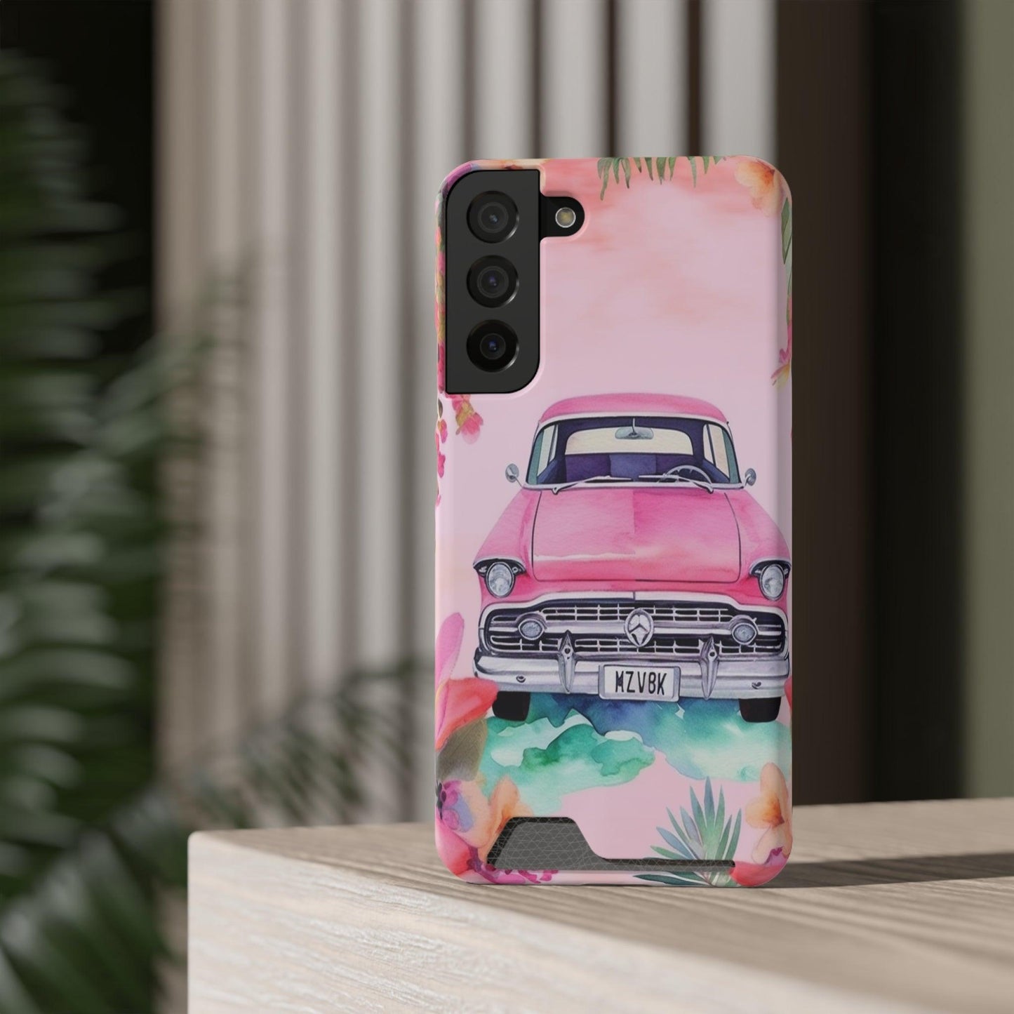 Pink Paradise Roadtrip Collection by Miniaday Designs, LLC. Phone Case With Card Holder - Miniaday Designs, LLC.