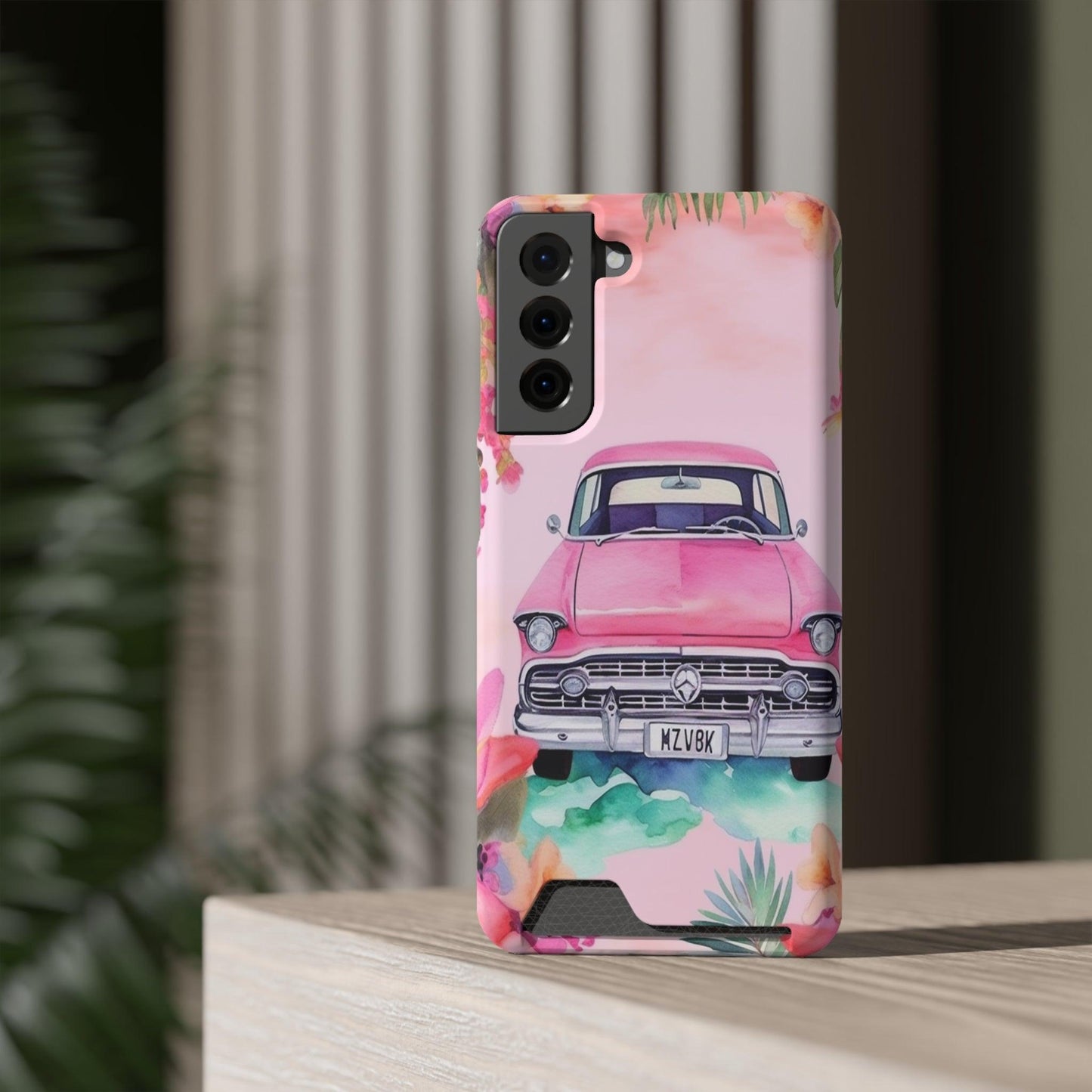 Pink Paradise Roadtrip Collection by Miniaday Designs, LLC. Phone Case With Card Holder - Miniaday Designs, LLC.