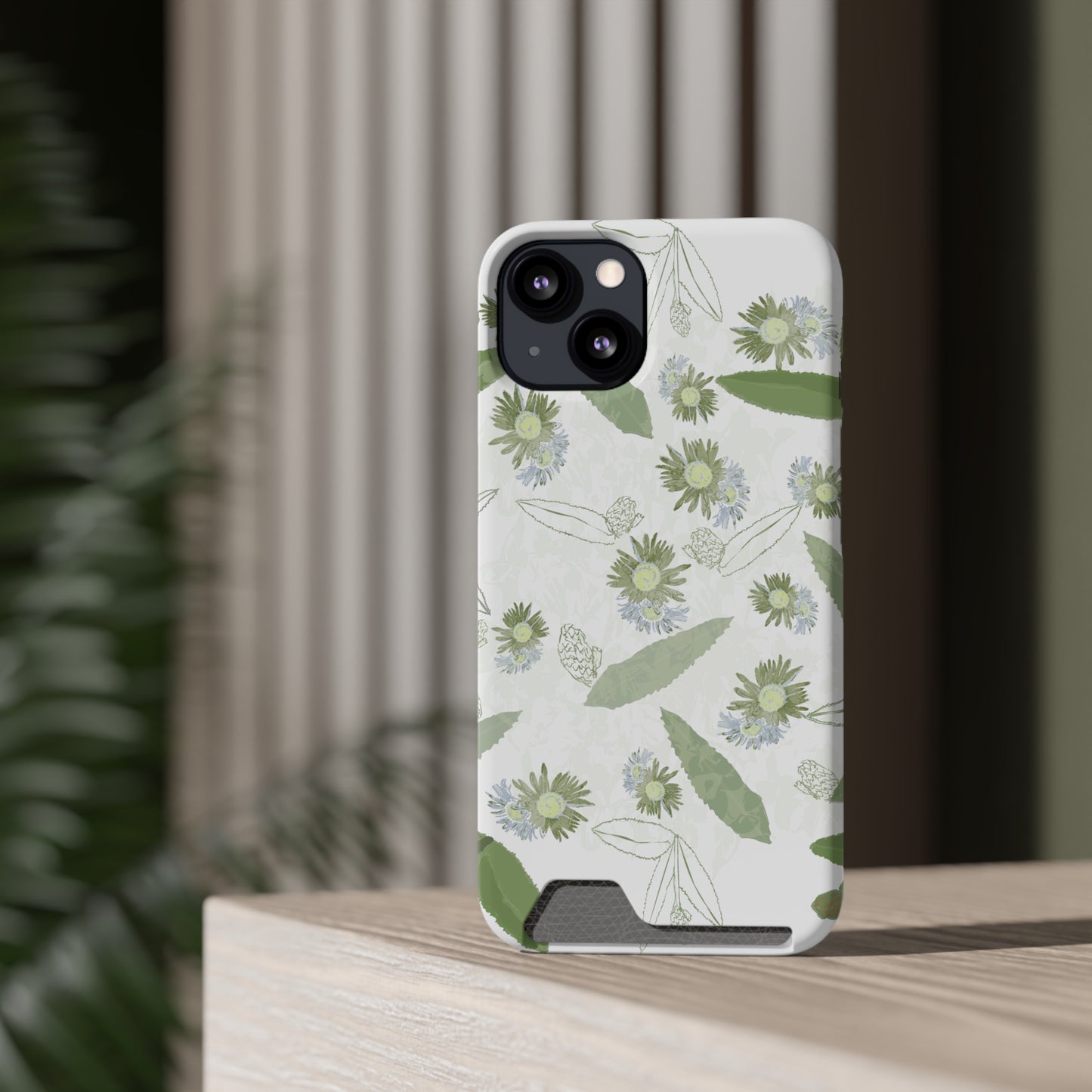 Serene Botanical Harmony Collection by Miniaday Designs, LLC.  Phone Case With Card Holder