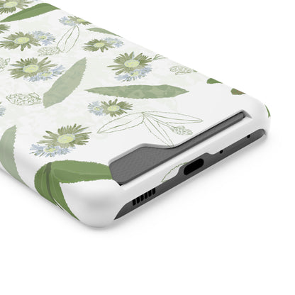 Serene Botanical Harmony Collection by Miniaday Designs, LLC.  Phone Case With Card Holder