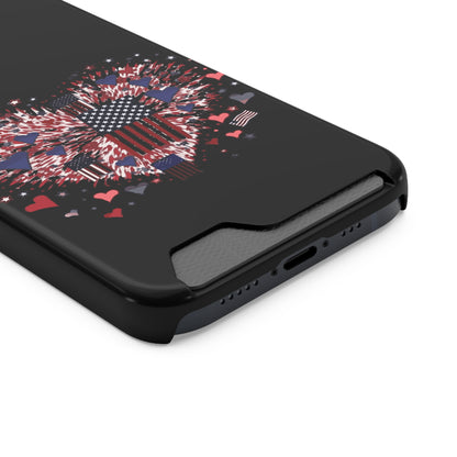 Patriotic Hearts of Valor Collection by Miniaday Designs, LLC.  Phone Case With Card Holder