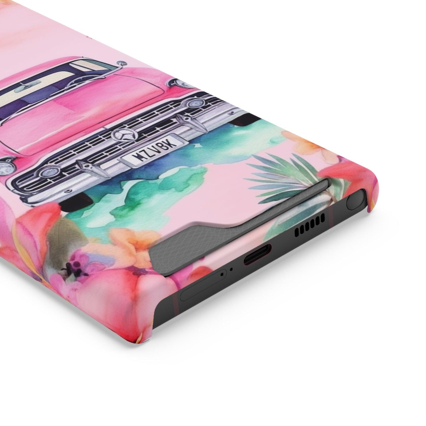 Pink Paradise Roadtrip Collection by Miniaday Designs, LLC. Phone Case With Card Holder - Miniaday Designs, LLC.