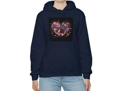 Patriotic Hearts of Valor Collection by Miniaday Designs, LLC. Unisex Heavy Blend™ Hooded Sweatshirt - Miniaday Designs, LLC.