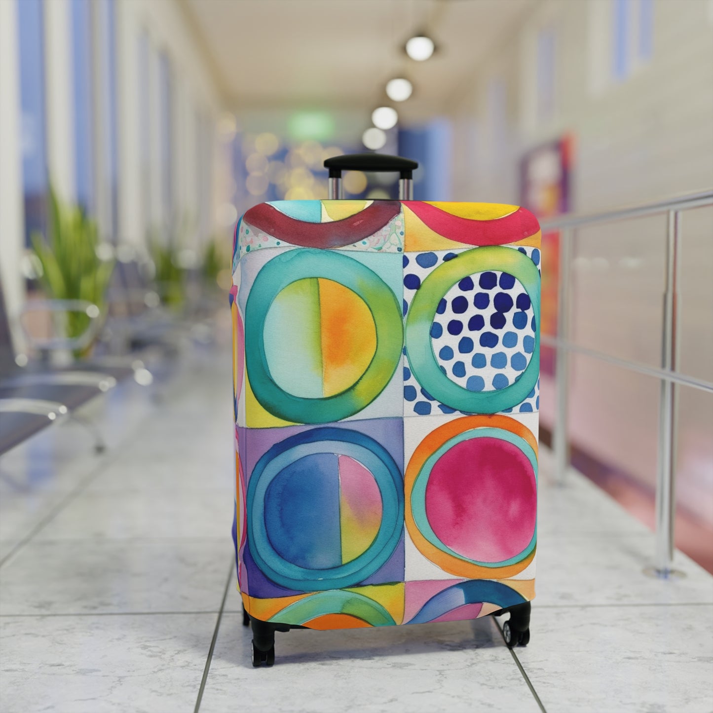 Vibrant Circle Mosaic Collection by Miniaday Designs, LLC. Cover for Luggage - Miniaday Designs, LLC.