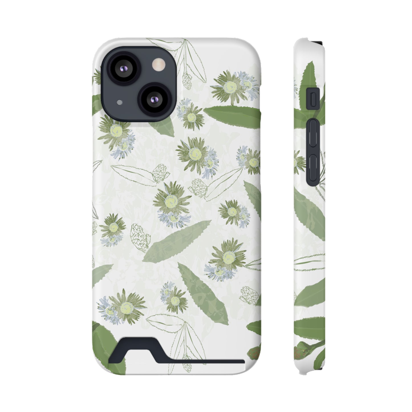 Serene Botanical Harmony Collection by Miniaday Designs, LLC.  Phone Case With Card Holder