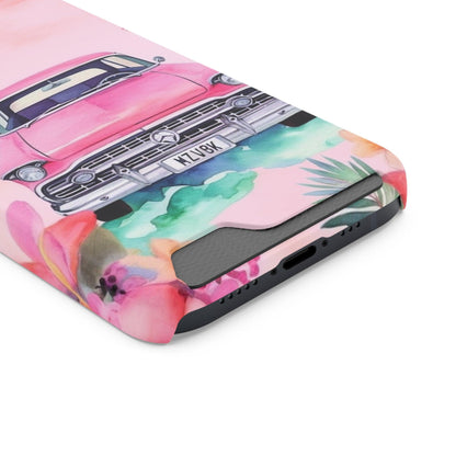 Pink Paradise Roadtrip Collection by Miniaday Designs, LLC. Phone Case With Card Holder - Miniaday Designs, LLC.