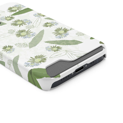 Serene Botanical Harmony Collection by Miniaday Designs, LLC.  Phone Case With Card Holder