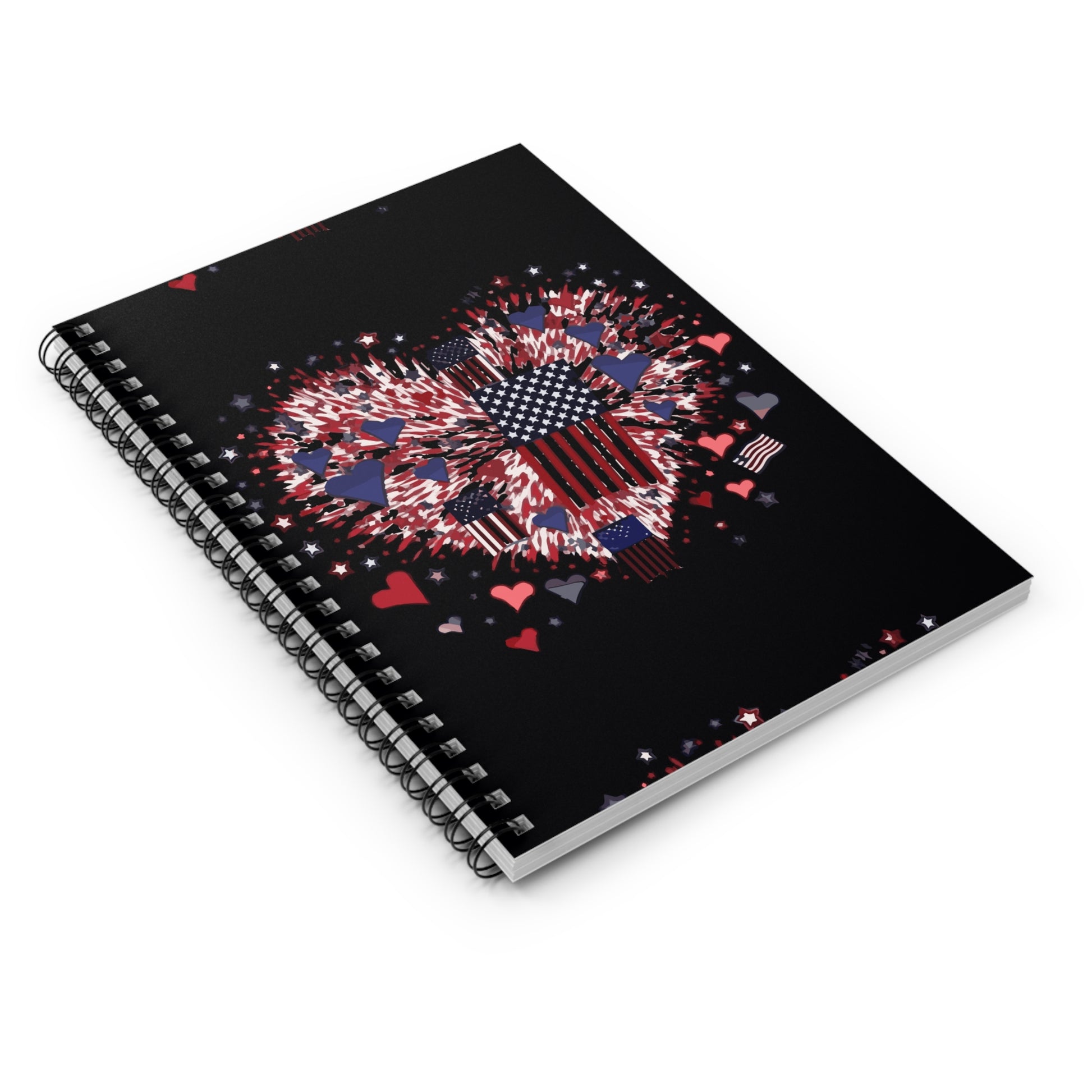 Patriotic Hearts of Valor Collection by Miniaday Designs, LLC. Spiral Notebook - Ruled Line - Miniaday Designs, LLC.