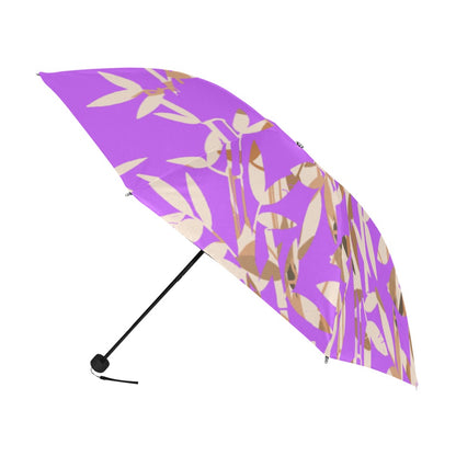 Miniaday Designs Reflective Bamboo on Purple Anti-UV Foldable Umbrella