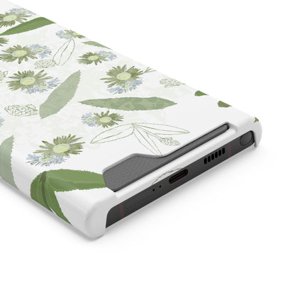 Serene Botanical Harmony Collection by Miniaday Designs, LLC. Phone Case With Card Holder - Miniaday Designs, LLC.