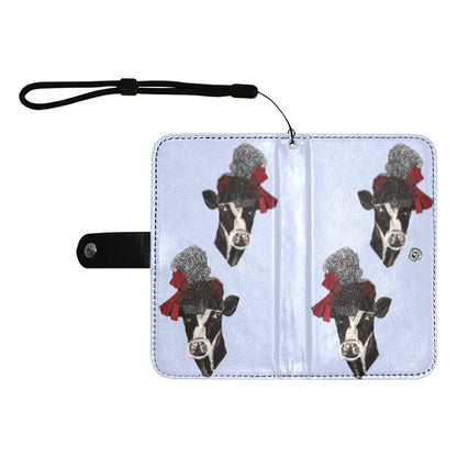 Miniaday Designs Monedero grande para teléfono con diseño de vaca con sombrero