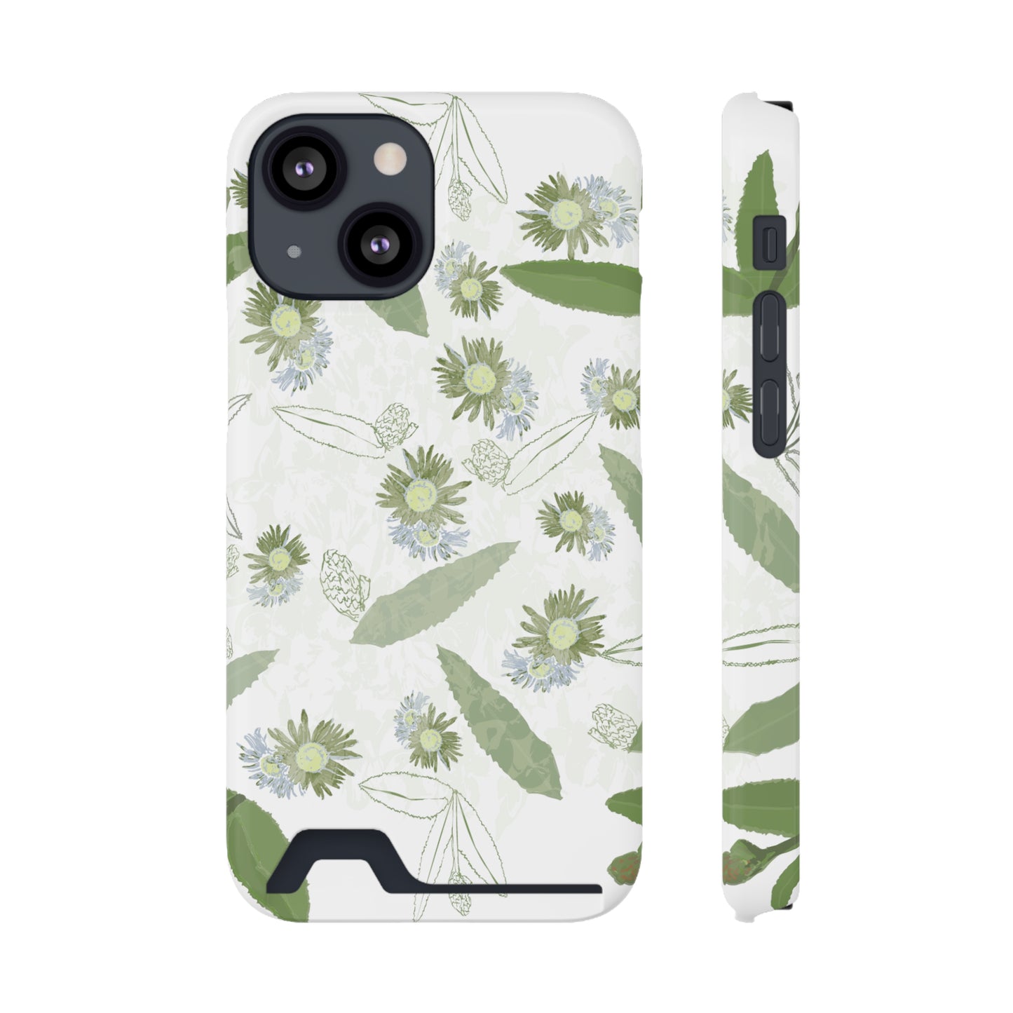 Serene Botanical Harmony Collection by Miniaday Designs, LLC.  Phone Case With Card Holder