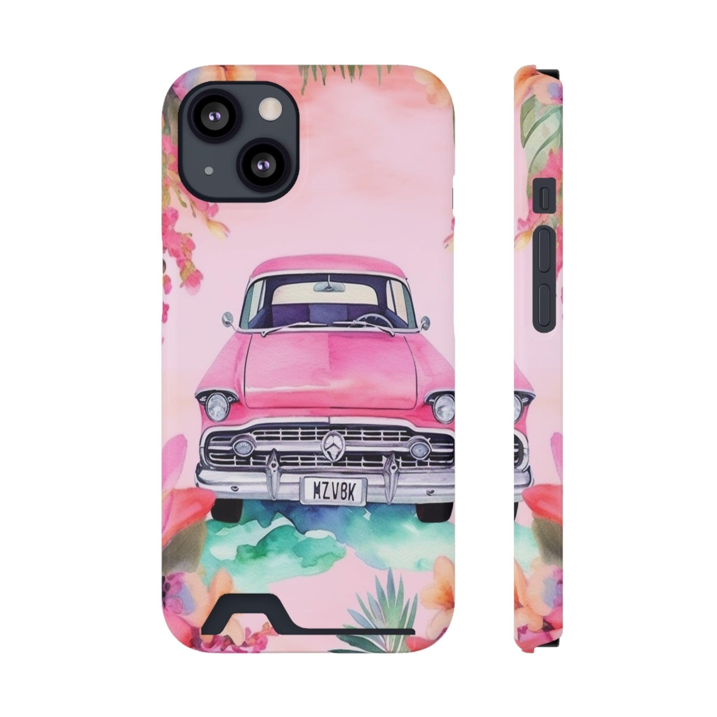 Pink Paradise Roadtrip Collection by Miniaday Designs, LLC. Phone Case With Card Holder - Miniaday Designs, LLC.