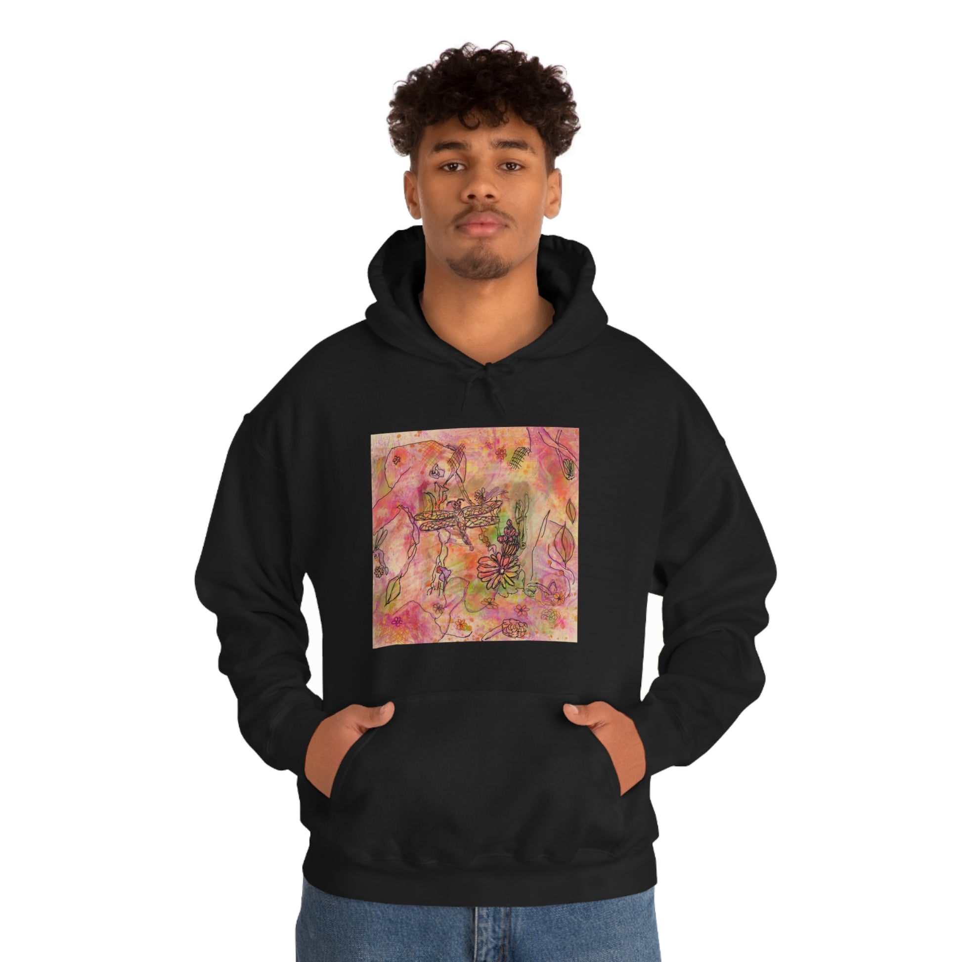 The Iridescent Dragonfly Dreams Collection by Miniaday Designs, LLC. Unisex Heavy Blend™ Hooded Sweatshirt - Miniaday Designs, LLC.