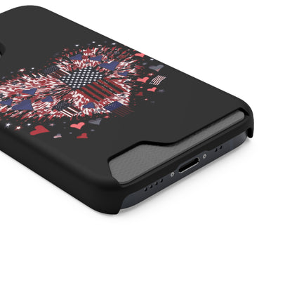 Patriotic Hearts of Valor Collection by Miniaday Designs, LLC.  Phone Case With Card Holder