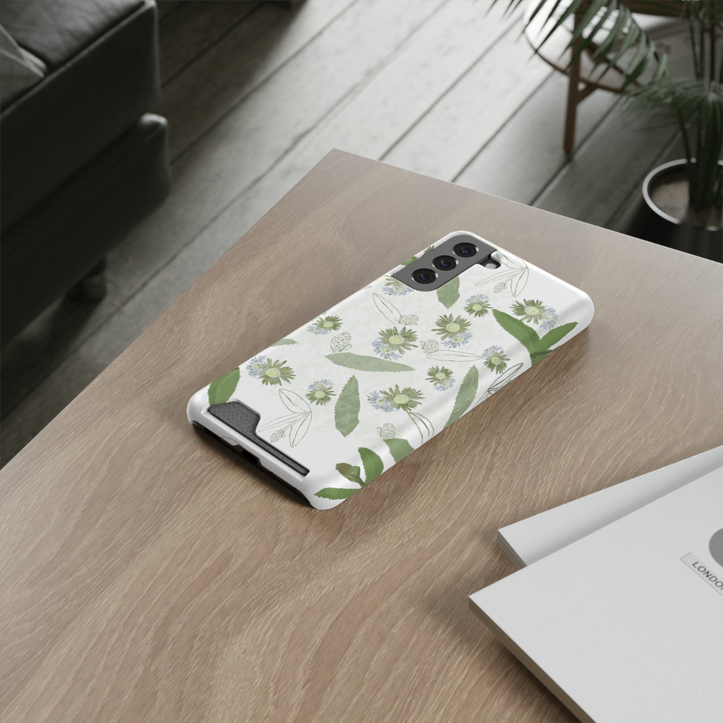 Serene Botanical Harmony Collection by Miniaday Designs, LLC.  Phone Case With Card Holder